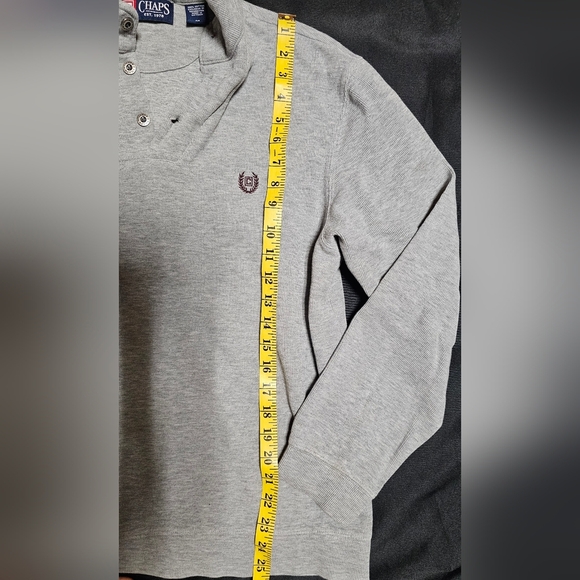 Chaps Men’s Sweater Medium Gray Pullover Buttons Fall Warm - Picture 5 of 8
